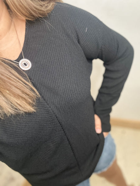 White Birch Classic Knit Top w/ Thumbholes