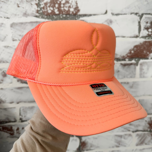 Western Boot Stitch Trucker Cap