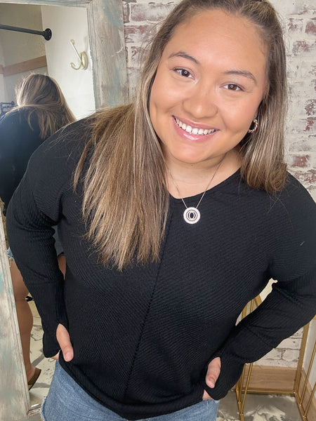 White Birch Classic Knit Top w/ Thumbholes