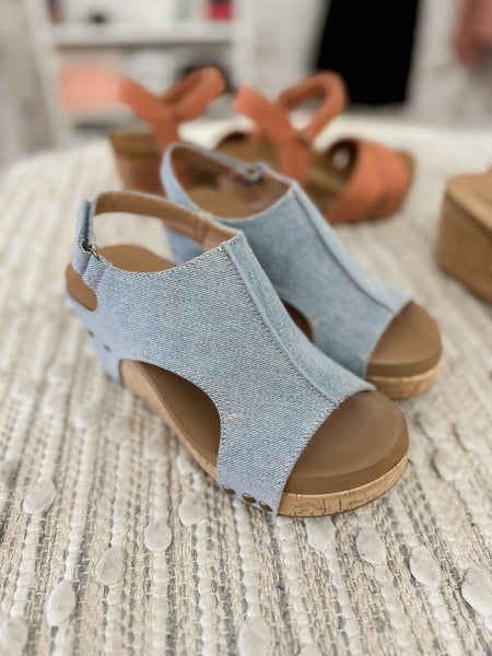 Carly Wedge in Blue Denim STEAL