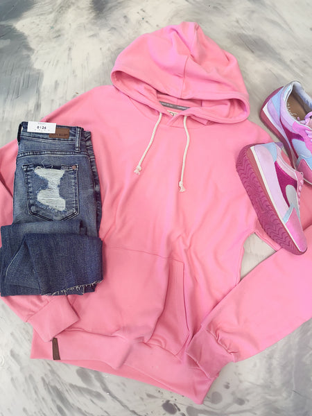 Ampersand Ave Performance Fleece Pink Tulip University Hoodie