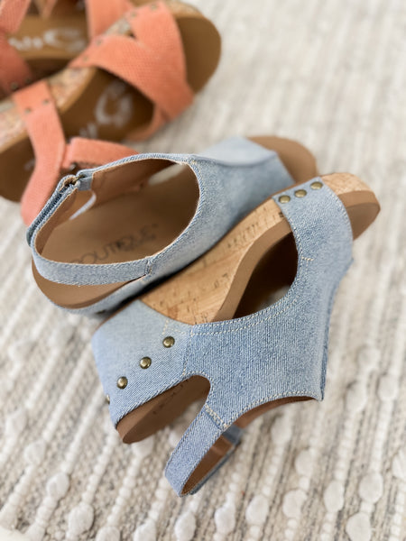 Carly Wedge in Blue Denim STEAL