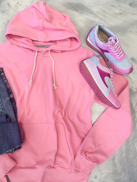 Ampersand Ave Performance Fleece Pink Tulip University Hoodie