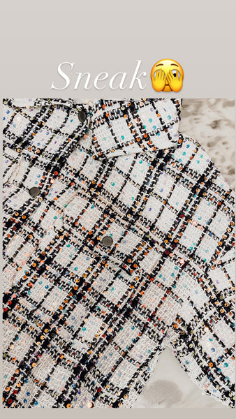 Lydia Sequin Plaid Shacket