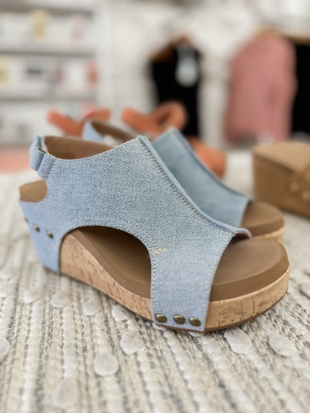 Carly Wedge in Blue Denim STEAL