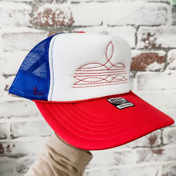 Western Boot Stitch Trucker Cap