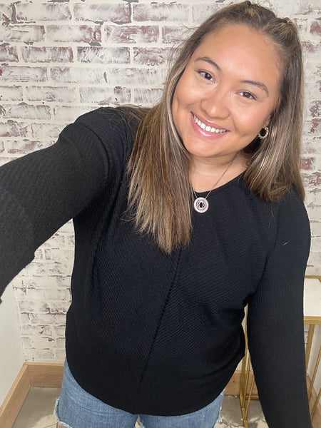 White Birch Classic Knit Top w/ Thumbholes