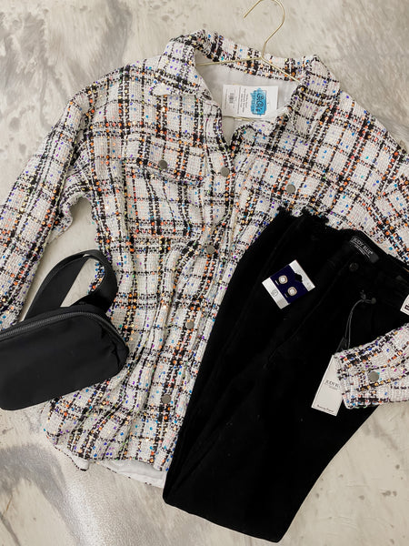 Lydia Sequin Plaid Shacket