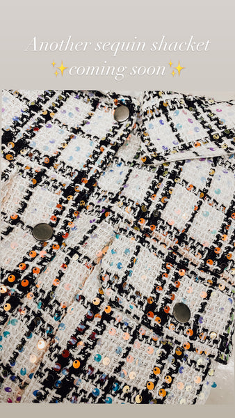 Lydia Sequin Plaid Shacket