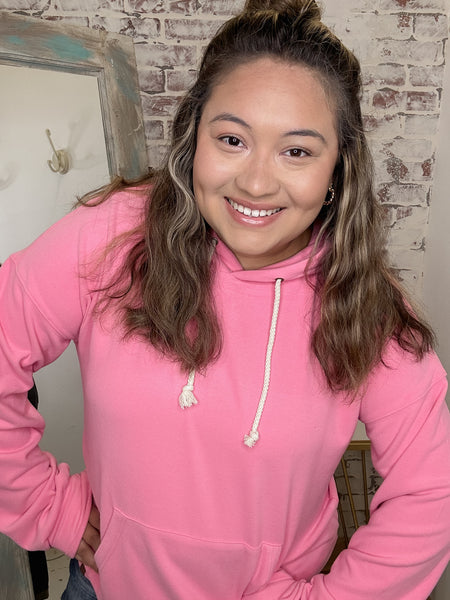 Ampersand Ave Performance Fleece Pink Tulip University Hoodie