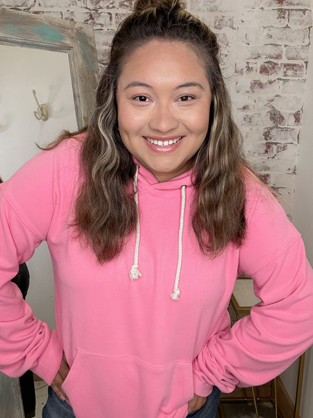 Ampersand Ave Performance Fleece Pink Tulip University Hoodie