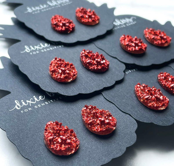 Dixie Bliss Red Glitter Teardrop