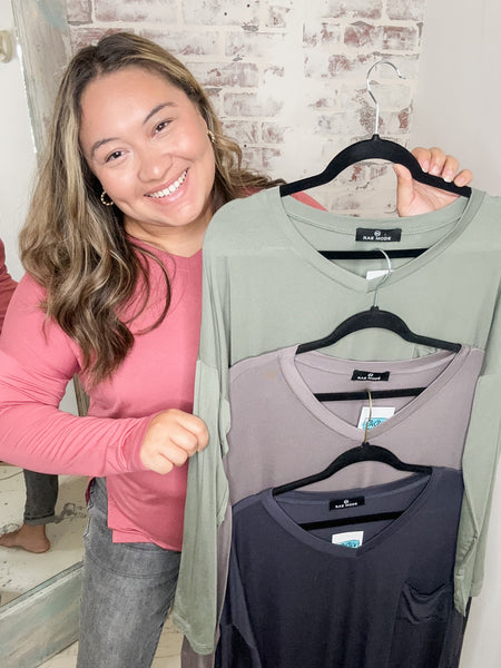 Modal V Neckline Long Sleeve STEAL