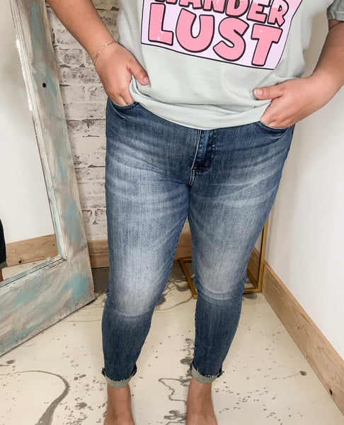 High Rise Raw Hem Relaxed Fit Judy Blue