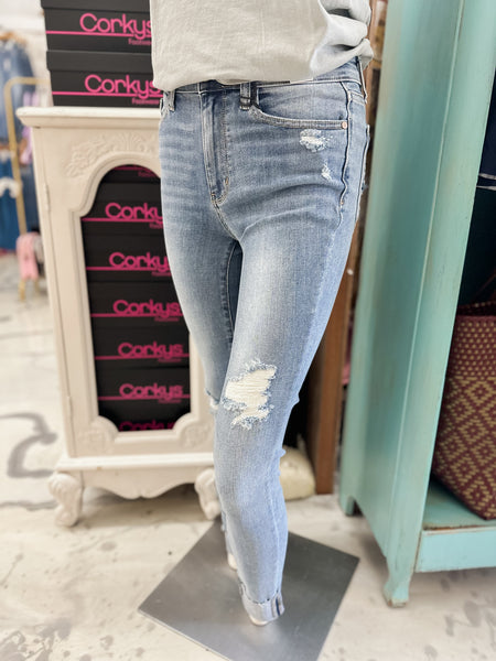 Judy Blue MR Destroy & Cuff Skinny