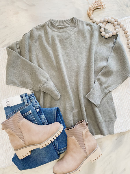 Michelle Mae Aurora Cozy Sweater in Olive