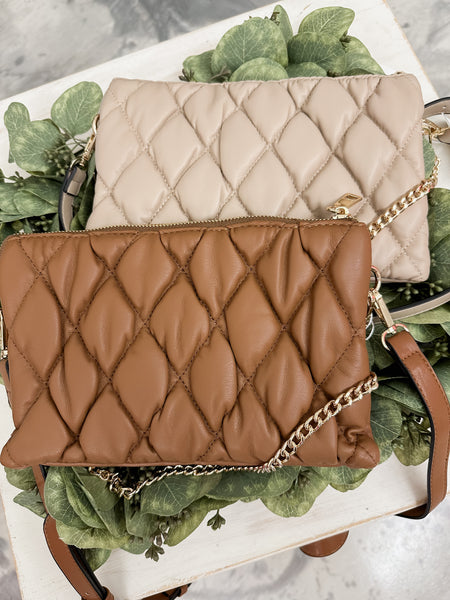 Britt Puffer Crossbody Ivory