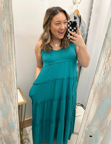 Embrace the Day Dress w/ Pockets Teal