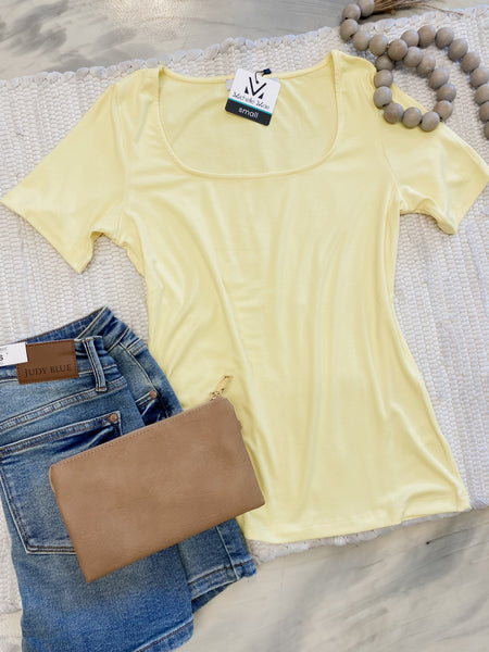 Michelle Mae Alyssa Short Sleeve Top Yellow