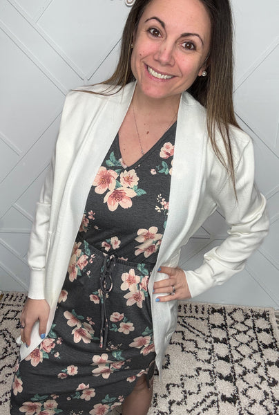 Charcoal Floral Dress