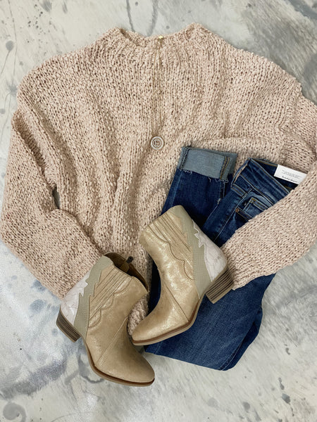 Oatmeal Loose Fit Knitted Sweater