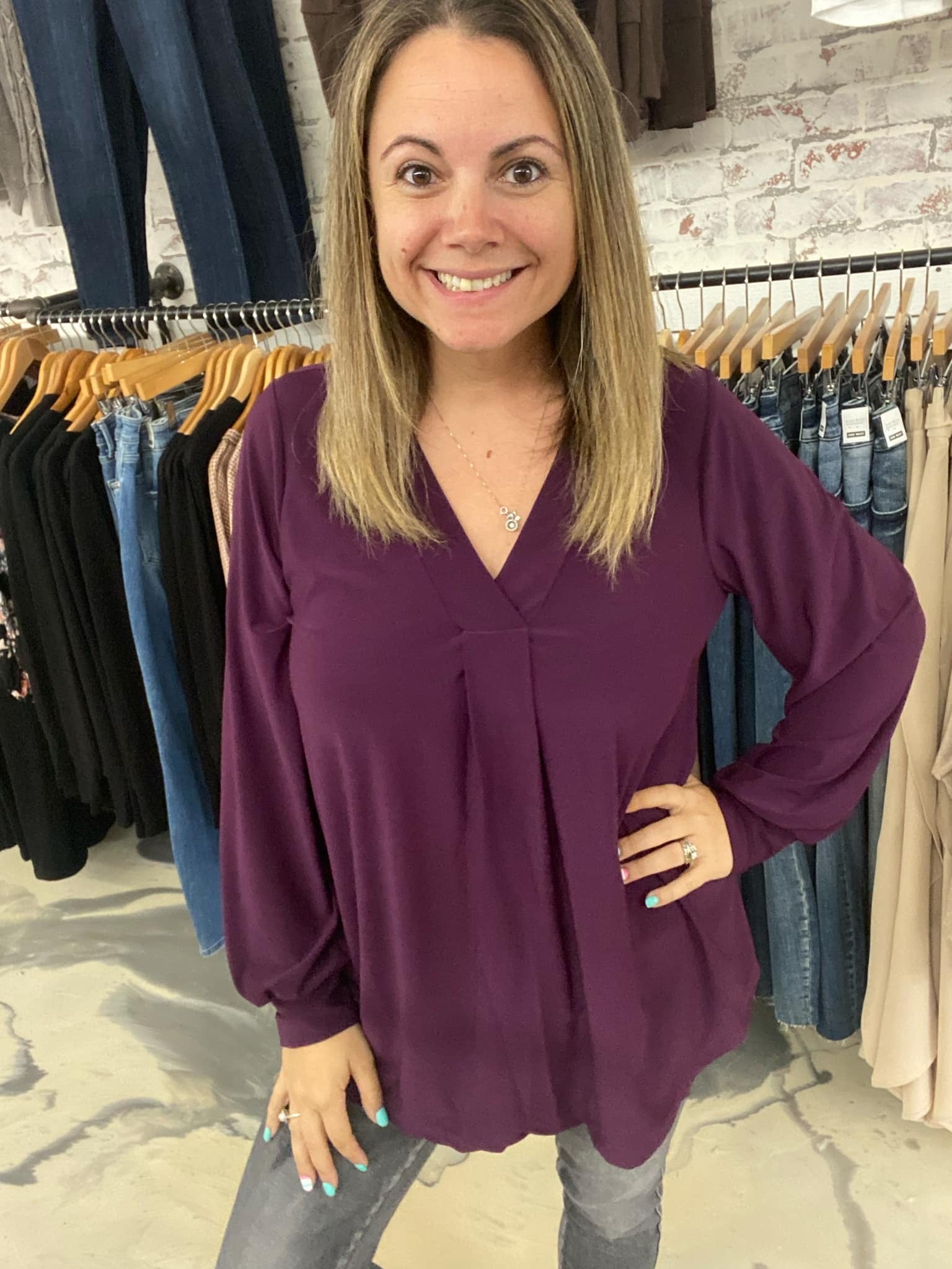 Pleated Day to Night in Plum