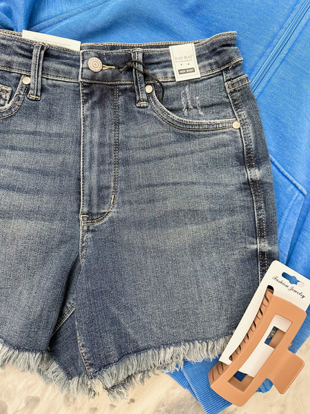 Judy Blue MR Denim Fray Shorts