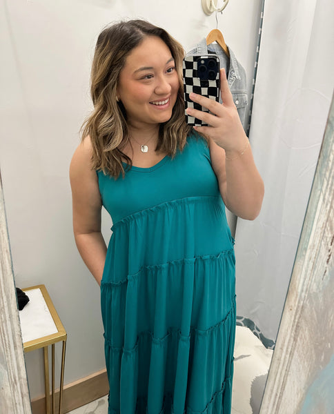 Embrace the Day Dress w/ Pockets Teal