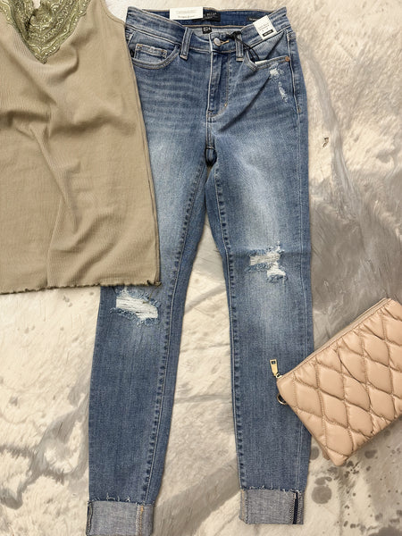 Judy Blue MR Destroy & Cuff Skinny