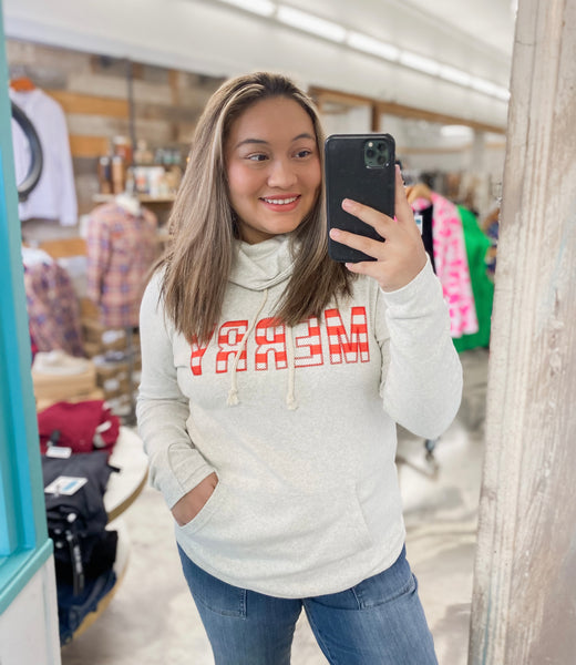 Ampersand Ave CowlNeck Sweatshirt Merry