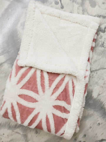 Starburst Sherpa Blanket Pink