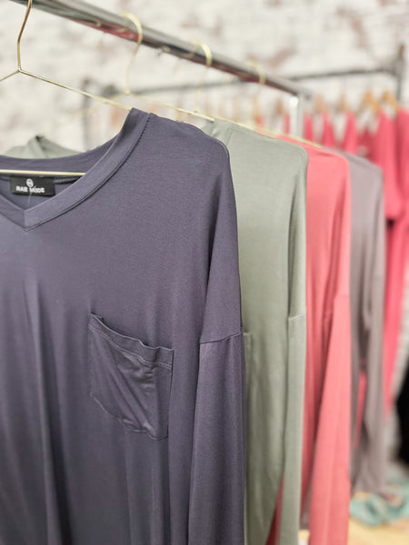 Modal V Neckline Long Sleeve STEAL