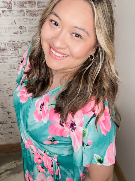 Floral Print Wrap Dress
