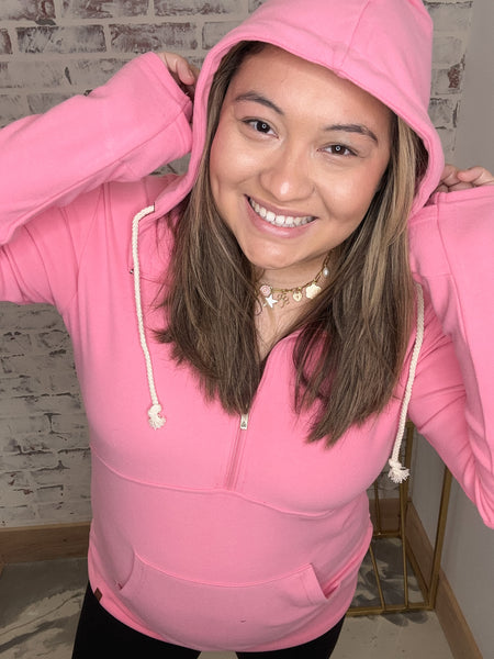 Ampersand Ave Pink Tulip Performance Fleece HalfZip