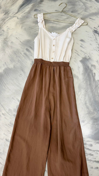 Round Here Jumpsuit in Brown