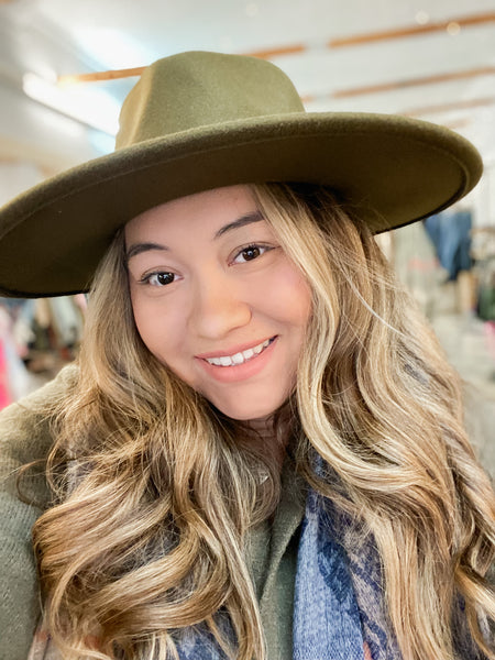 Teardrop Fedora Olive