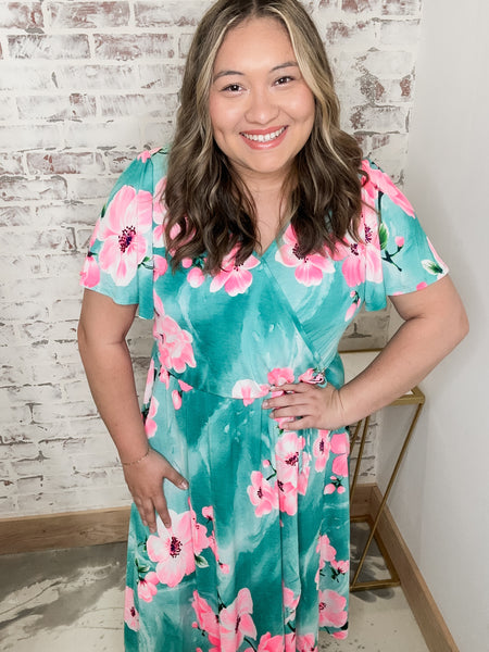 Floral Print Wrap Dress