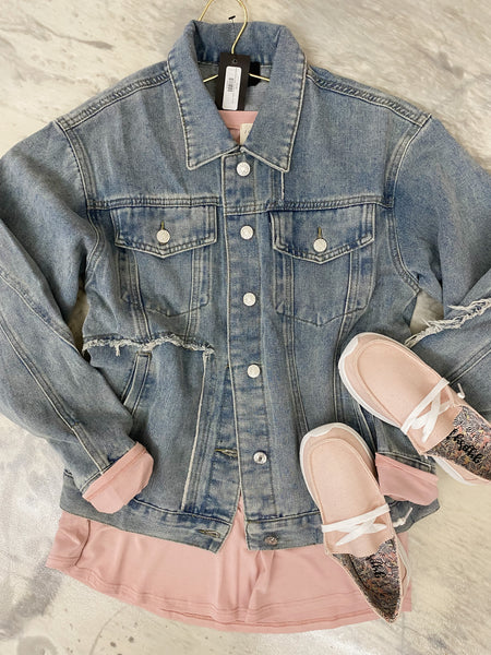 Perfect Timing Oversized Denim Jacket