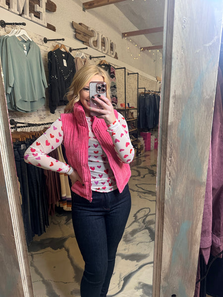 Zig Zag Cordurory Puffer Vest