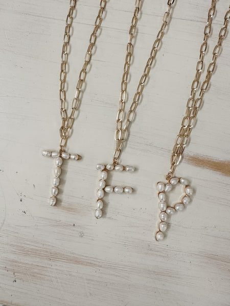 Pearl Initial Necklaces