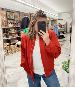 Ampersand Ave Cherry Red Bomber