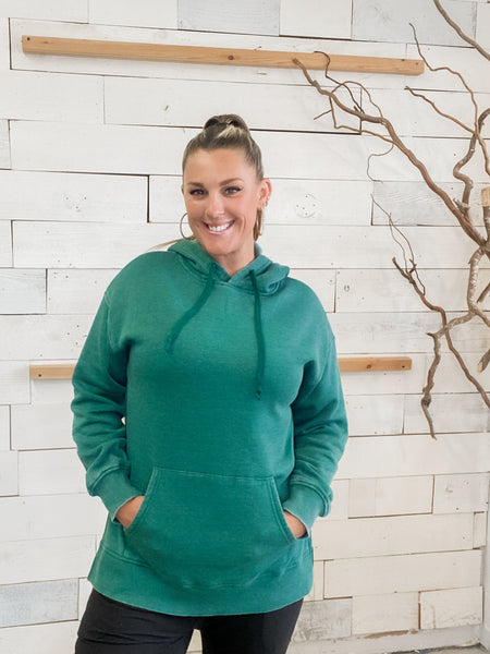 Michelle Mae Vintage Wash Hoodie Hunter Green