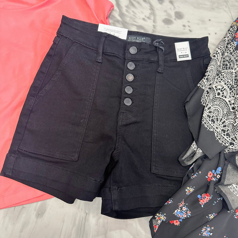 Judy Blue HW Button Fly Trouser Shorts