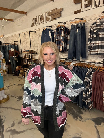 Hand Crochet Knit Cardigan