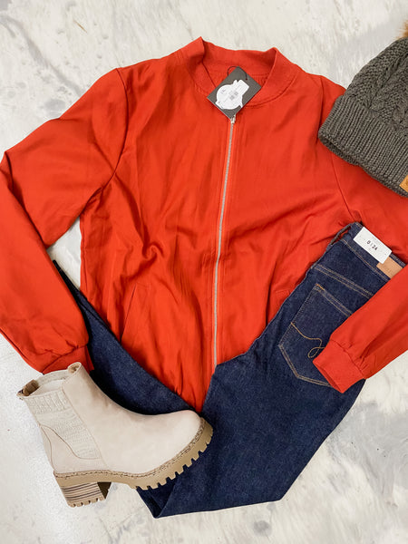 Ampersand Ave Cherry Red Bomber