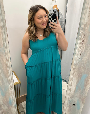 Embrace the Day Dress w/ Pockets Teal