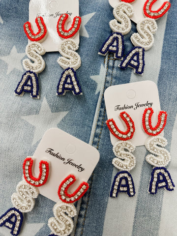 Seed Bead USA Earrings