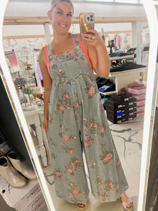 Flower Daze Wide Leg Overalls