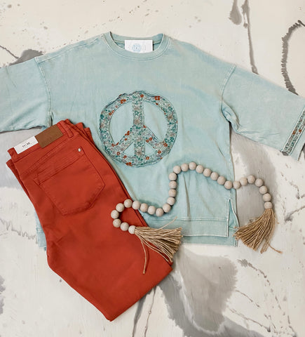 Peace & Love Faded Blue