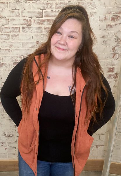 Michelle Mae Corduroy Vest in Pumpkin